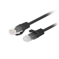 PATCHCORD CAT.5E UTP 0.25M BLACK FLUKE PASSED LANBERG