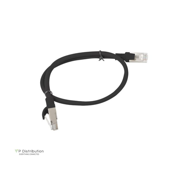 PATCHCORD CAT.5E UTP 0.5M BLACK FLUKE PASSED LANBERG