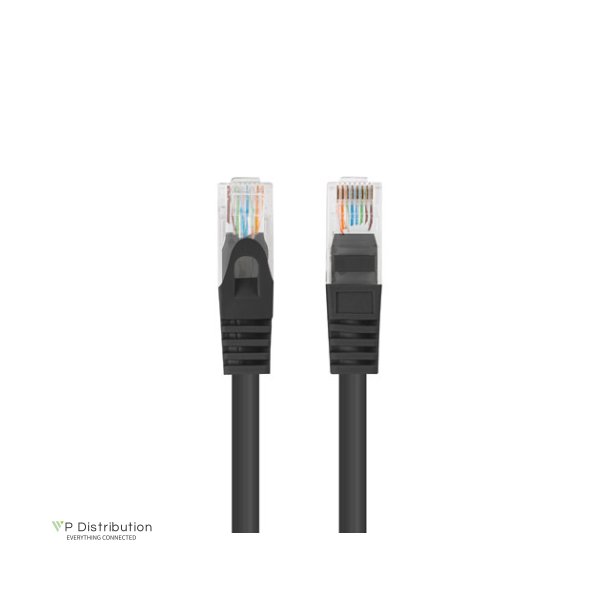 PATCHCORD CAT.6 UTP 0.25M BLACK FLUKE PASSED LANBERG