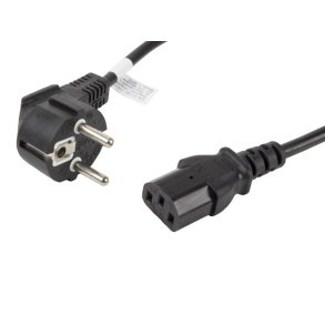 CEE 7/7->IEC 320 C13 POWER CORD 1.8M VDE BLACK LANBERG