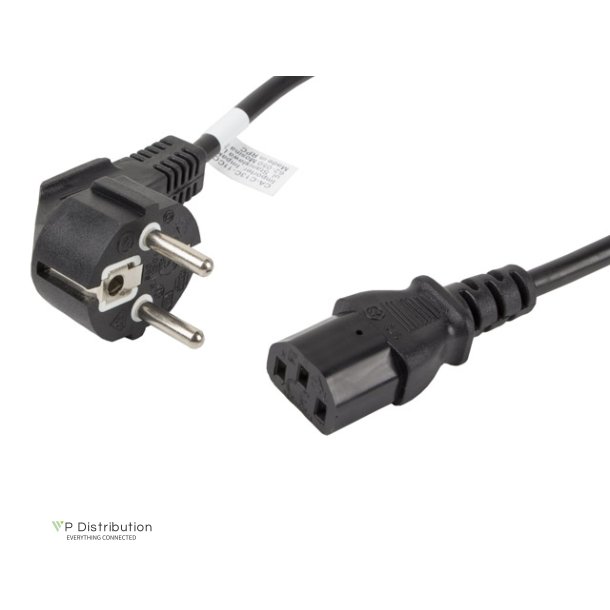 CEE 7/7->IEC 320 C13 POWER CORD 1.8M VDE BLACK LANBERG
