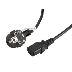 CEE 7/7->IEC 320 C13 POWER CORD 3M VDE BLACK LANBERG