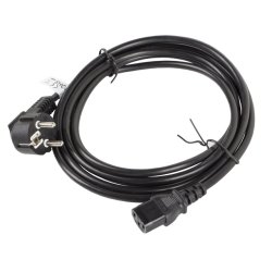 CEE 7/7->IEC 320 C13 POWER CORD 3M VDE BLACK LANBERG