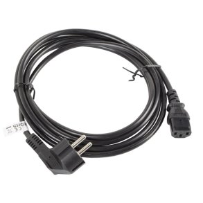 CEE 7/7->IEC 320 C13 POWER CORD 3M VDE BLACK LANBERG