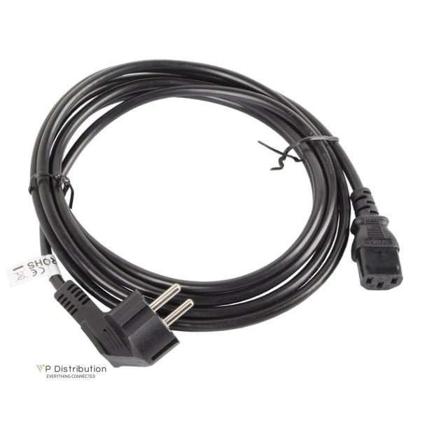 CEE 7/7->IEC 320 C13 POWER CORD 3M VDE BLACK LANBERG