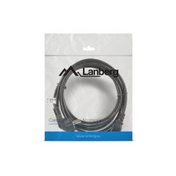 CEE 7/7->IEC 320 C13 POWER CORD 3M VDE BLACK LANBERG