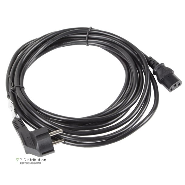 CEE 7/7->IEC 320 C13 POWER CORD 5M VDE BLACK LANBERG