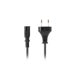 CEE 7/16->IEC 320 C7 EURO (RADIO) POWER CORD 1.8M BLACK LANBERG