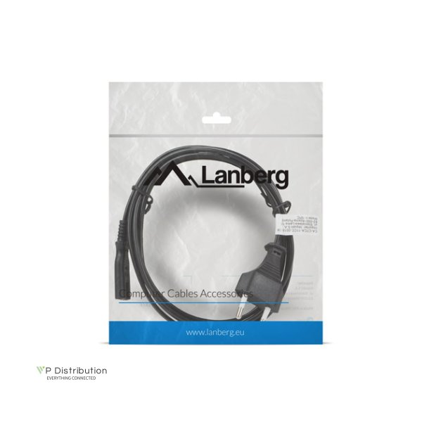 CEE 7/16->IEC 320 C7 EURO (RADIO) POWER CORD 1.8M VDE BLACK LANBERG