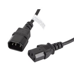 IEC 320 C13->C14 CABLE 1.8M BLACK LANBERG