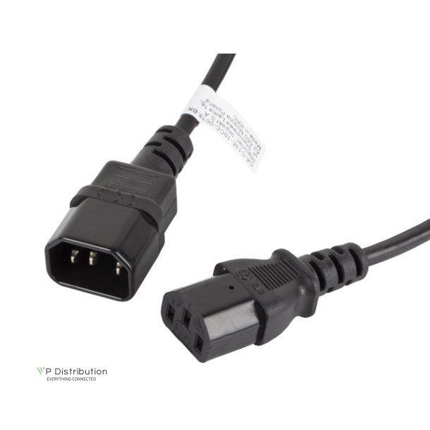IEC 320 C13->C14 CABLE 1.8M BLACK LANBERG