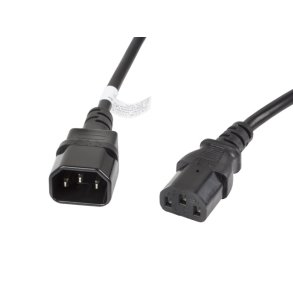 IEC 320 C13->C14 CABLE 3M VDE BLACK LANBERG