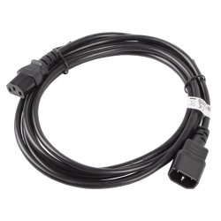 IEC 320 C13->C14 CABLE 3M VDE BLACK LANBERG