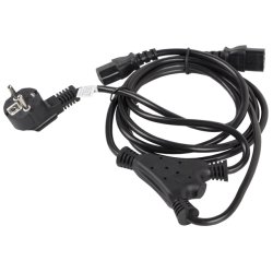 CEE 7/7->2X IEC 320 C13 POWER CORD 2M VDE BLACK LANBERG