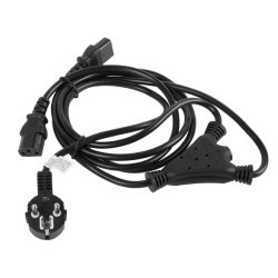 CEE 7/7->2X IEC 320 C13 POWER CORD 2M VDE BLACK LANBERG