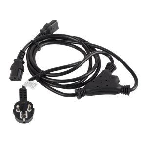 CEE 7/7->2X IEC 320 C13 POWER CORD 2M VDE BLACK LANBERG