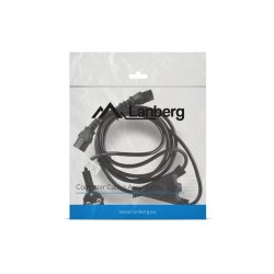 CEE 7/7->2X IEC 320 C13 POWER CORD 2M VDE BLACK LANBERG