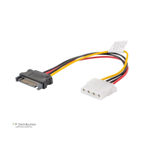 MOLEX(F)->SATA(M) CABLE 15CM LANBERG