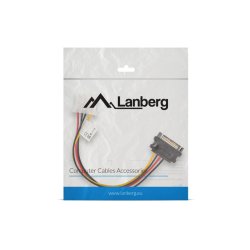 MOLEX(F)->SATA(M) CABLE 15CM LANBERG