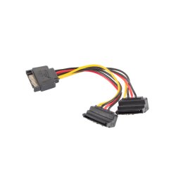 SATA(M)->2X SATA(F) CABLE 15CM ANGLED LANBERG