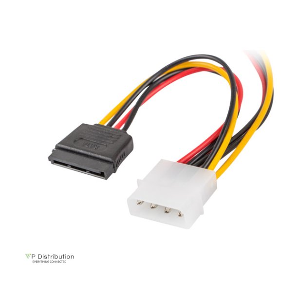 MOLEX(M)->2X SATA(F) CABLE 15CM LANBERG