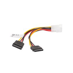 MOLEX(M)->2X SATA(F) CABLE 15CM LANBERG