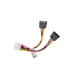 MOLEX(M)->2X SATA(F) CABLE 15CM LANBERG