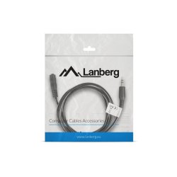 MINIJACK 3.5MM M/F 3 PIN CABLE 1.5M BLACK LANBERG