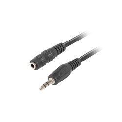 MINIJACK 3.5MM M/F 3 PIN CABLE 3M BLACK LANBERG
