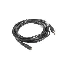 MINIJACK 3.5MM M/F 3 PIN CABLE 3M BLACK LANBERG