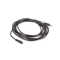 MINIJACK 3.5MM M/F 3 PIN CABLE 5M BLACK LANBERG