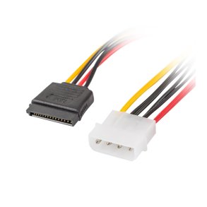 MOLEX(M) 4 PIN->2X SATA(F) 15 PIN CABLE 30CM LANBERG