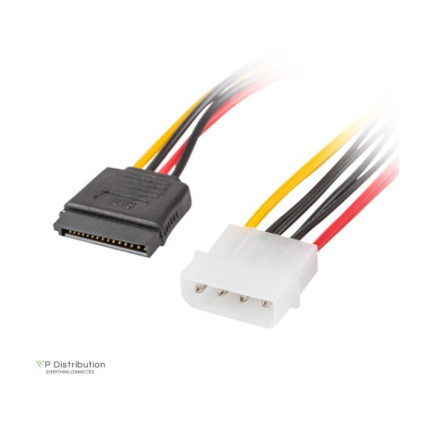 MOLEX(M) 4 PIN->2X SATA(F) 15 PIN CABLE 30CM LANBERG