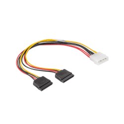 MOLEX(M) 4 PIN->2X SATA(F) 15 PIN CABLE 30CM LANBERG
