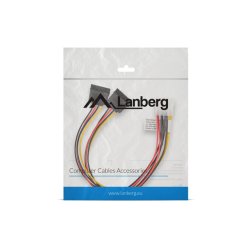 MOLEX(M) 4 PIN->2X SATA(F) 15 PIN CABLE 30CM LANBERG