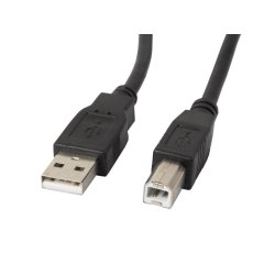 USB-A(M)->USB-B(M) 2.0 CABLE 1.8M BLACK FERRITE LANBERG