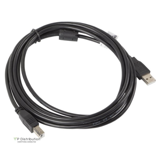 USB-A(M)->USB-B(M) 2.0 CABLE 3M BLACK FERRITE LANBERG