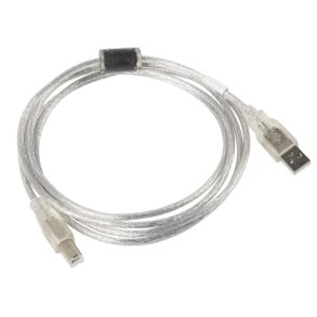 USB-A(M)->USB-B(M) 2.0 CABLE 1.8M TRANSPARENT FERRITE LANBERG