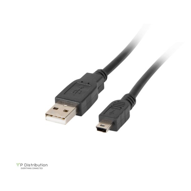 USB MINI(M)->USB-A(M) 2.0 CABLE 1.8M BLACK FERRITE (CANON) LANBERG