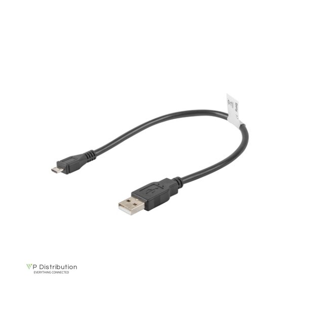 USB MICRO(M)->USB-A(M) 2.0 CABLE 0.3M BLACK LANBERG