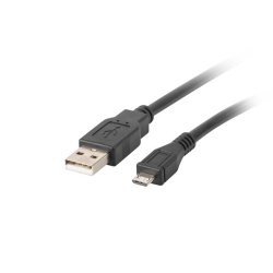 USB MICRO(M)->USB-A(M) 2.0 CABLE 1M BLACK LANBERG