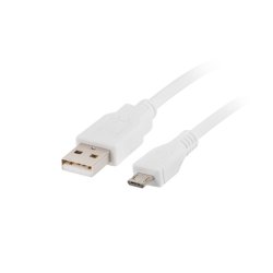 USB MICRO(M)->USB-A(M) 2.0 CABLE 1.8M WHITE LANBERG