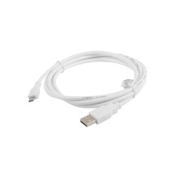 USB MICRO(M)->USB-A(M) 2.0 CABLE 1.8M WHITE LANBERG