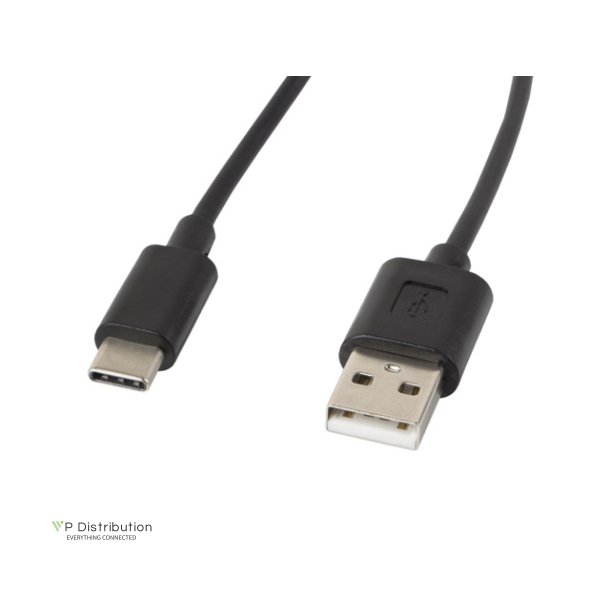 USB-C(M)->USB-A(M) 2.0 CABLE 1.8M BLACK LANBERG