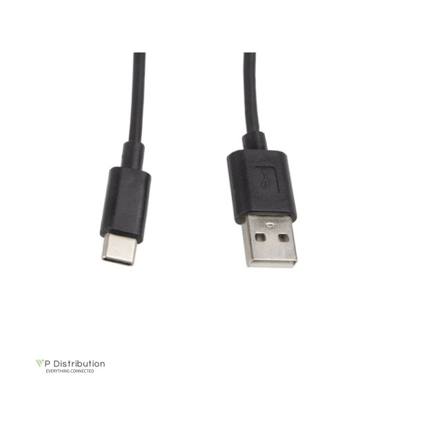 USB-C(M)->USB-A(M) 2.0 CABLE 1M BLACK LANBERG