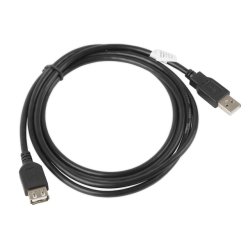 USB-A M/F 2.0 CABLE 1.8M BLACK LANBERG