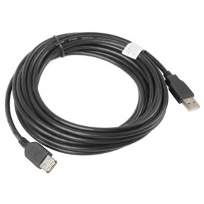 USB-A M/F 2.0 CABLE 5M BLACK LANBERG