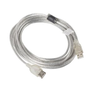 USB-A M/F 2.0 CABLE 5M TRANSPARENT FERRITE LANBERG