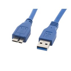 USB MICRO(M)->USB-A(M) 3.0 CABLE 0.5M BLUE LANBERG