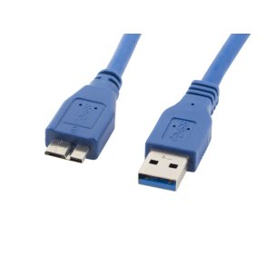 USB MICRO(M)->USB-A(M) 3.0 CABLE 0.5M BLUE LANBERG